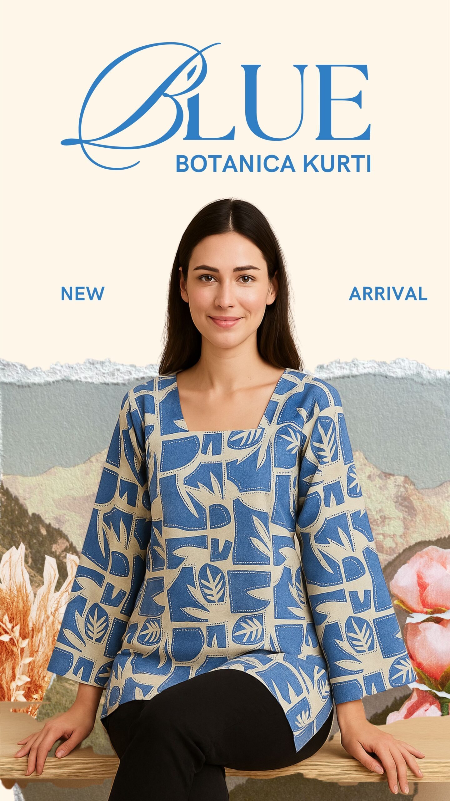 Blue Botanica Kurti.