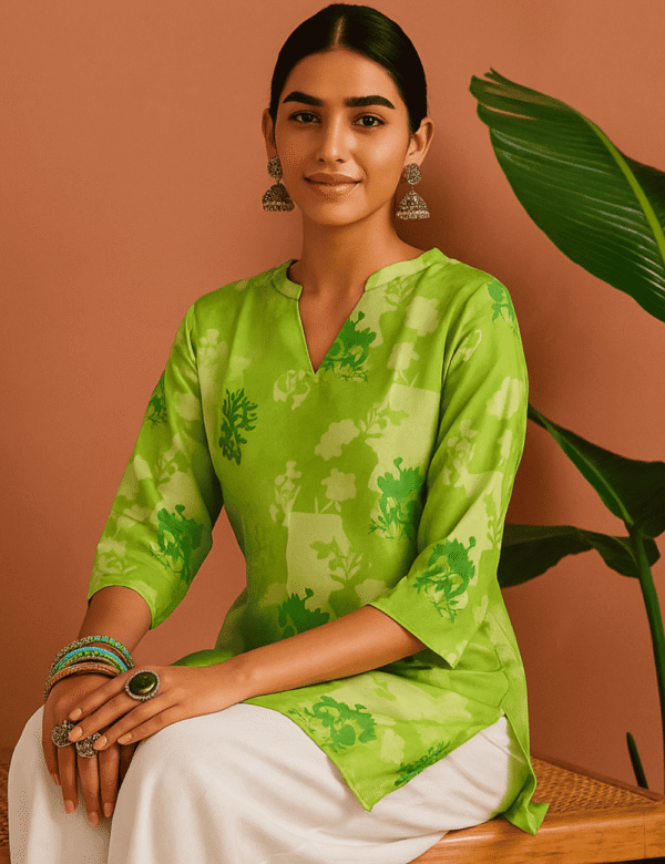 Lime Bloom Printed Kurti